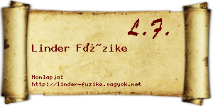Linder Füzike névjegykártya